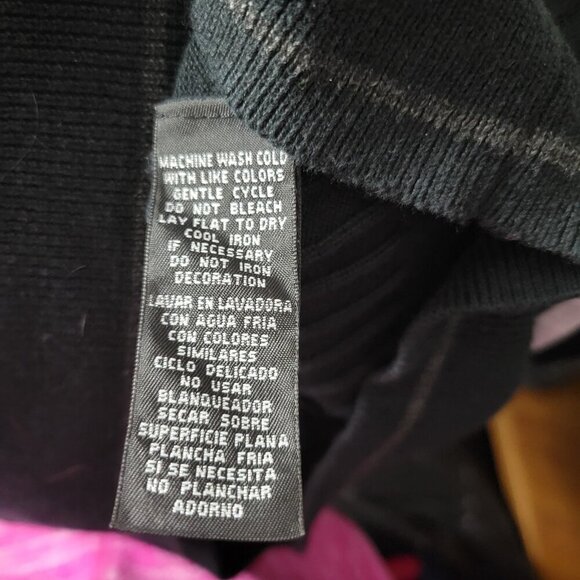 Nick(it) Sweater Men's Medium Black V-neck stretch RETRO Y2K vintage acrylic - Picture 7 of 8